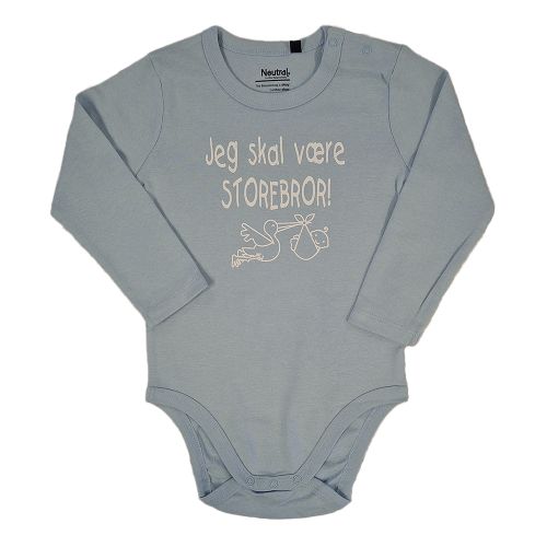 Lyseblå økologisk storebror body