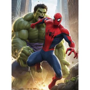 hulk og spiderman kageprint