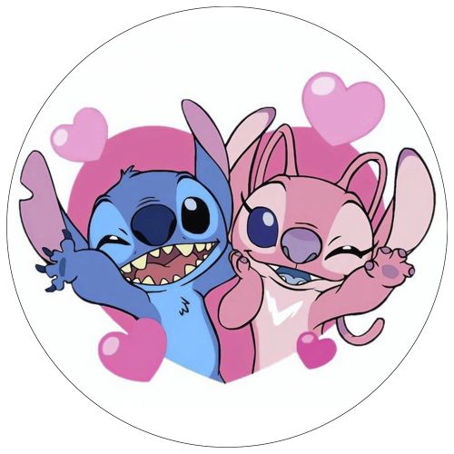Stitch og Angel sukkerprint