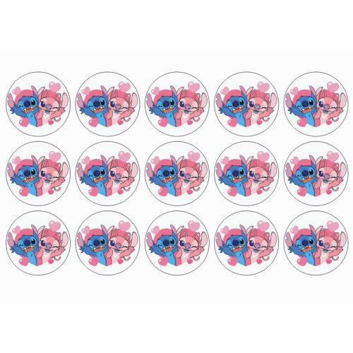 kageprint til muffins med stitch og angel