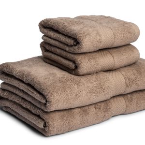 Håndklæde i nougatbrun farve