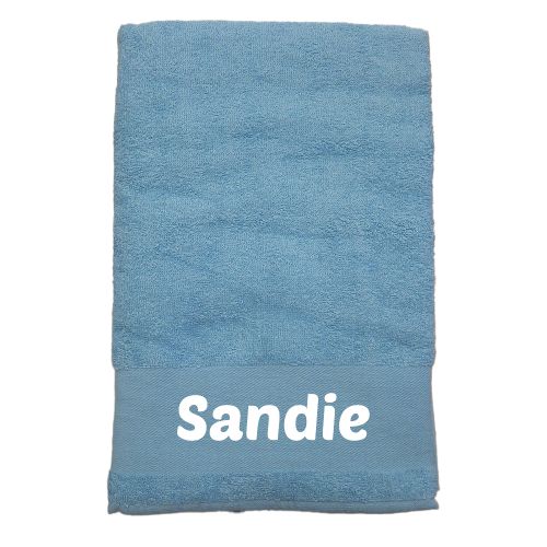 Turkis badehåndklæde med navn