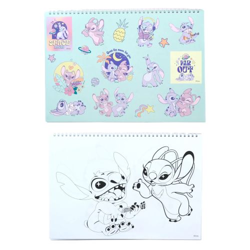 stitch og angel malebog med klistermærker