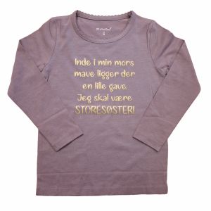 lilla storesøster t-shirt med guld tryk