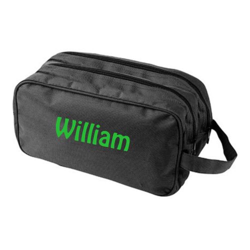 Sort toilettaske med navn