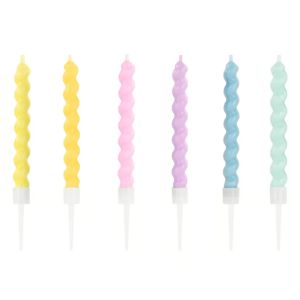 snoede lagkagelys i pastelfarver