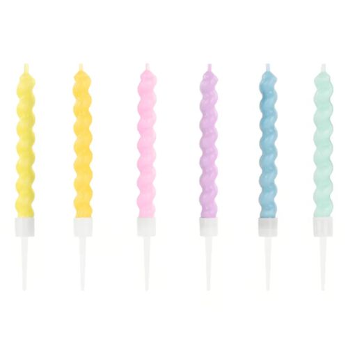 snoede lagkagelys i pastelfarver