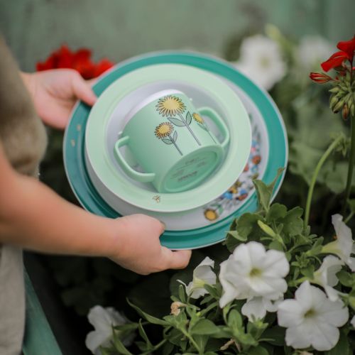 mumi spisesæt i grønne nuancer