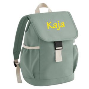 grøn børnerygsæk med navn