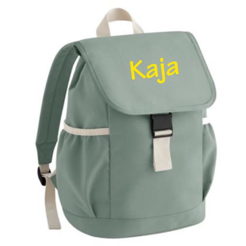 grøn børnerygsæk med navn