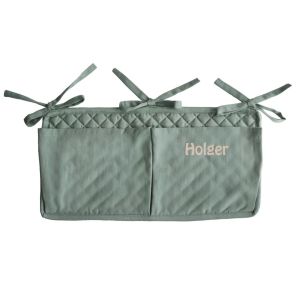 grøn sengelomme med navn 