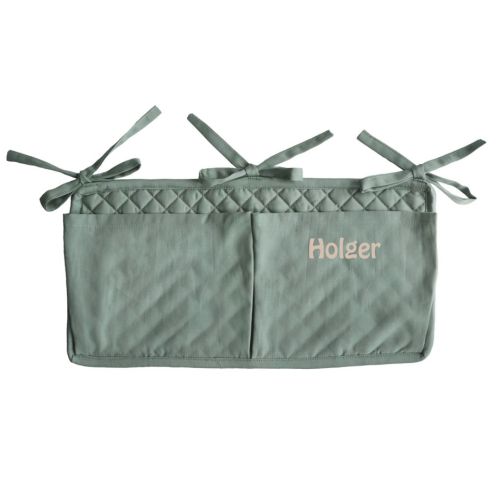 grøn sengelomme med navn 