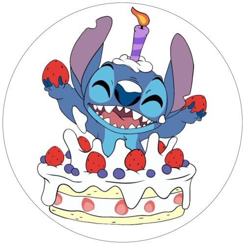 Stitch rundt kagebillede