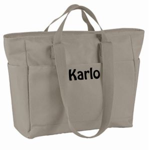 Vandafvisende taske med navn