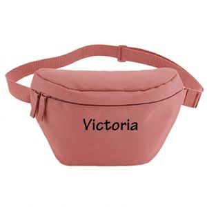 Rosa bæltetaske med navn