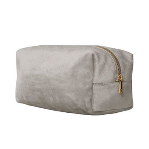 Grå velour toilettaske