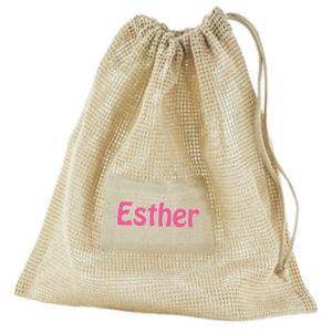Økologisk frugtpose med navn 