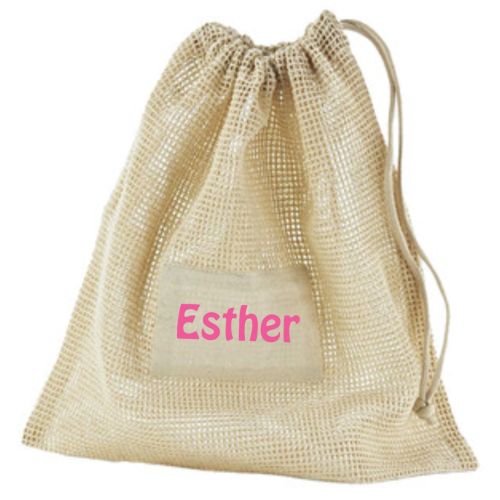 Økologisk frugtpose med navn 