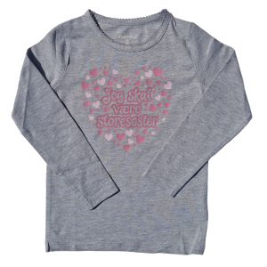 Lysegrå storesøster t-shirt