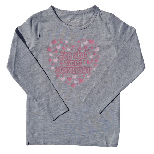 Lysegrå storesøster t-shirt