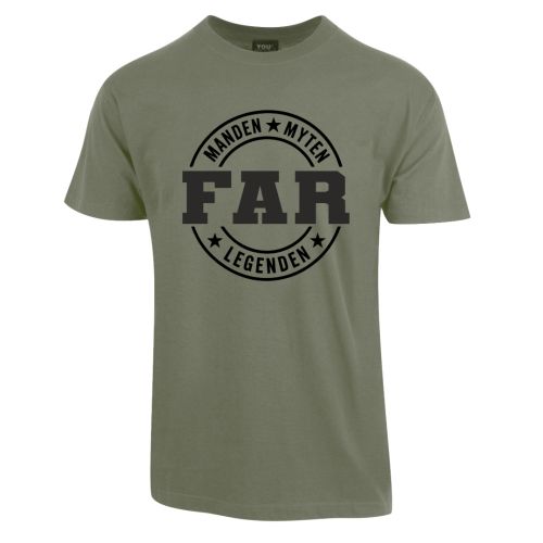 Grøn t-shirt til far med sjov tekst. 