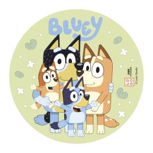 Bluey sukkerprint med hele Bluey familien