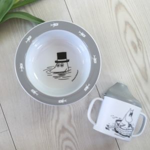 grå mumi skål med sugekop